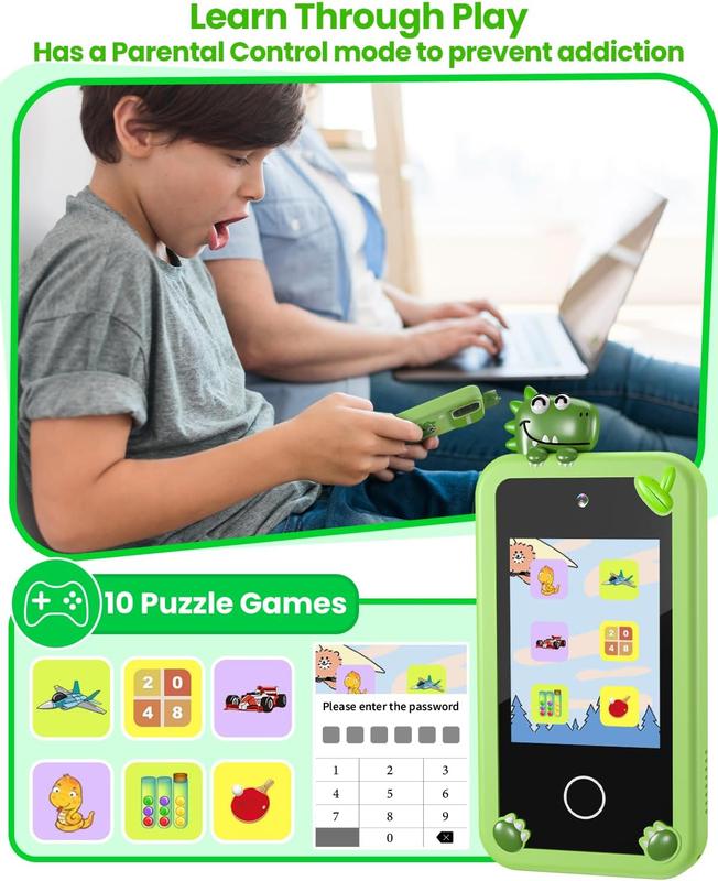 Kids Toy Smart Phone,Smart Phone Toys for Girls with High-definition Camera-Phone Toys with Learning Games,Travel Toys with MP3 Music Player for Birthday Gifts for Boys Girl Boy Girl Birthday Gifts touch screen toy game phone