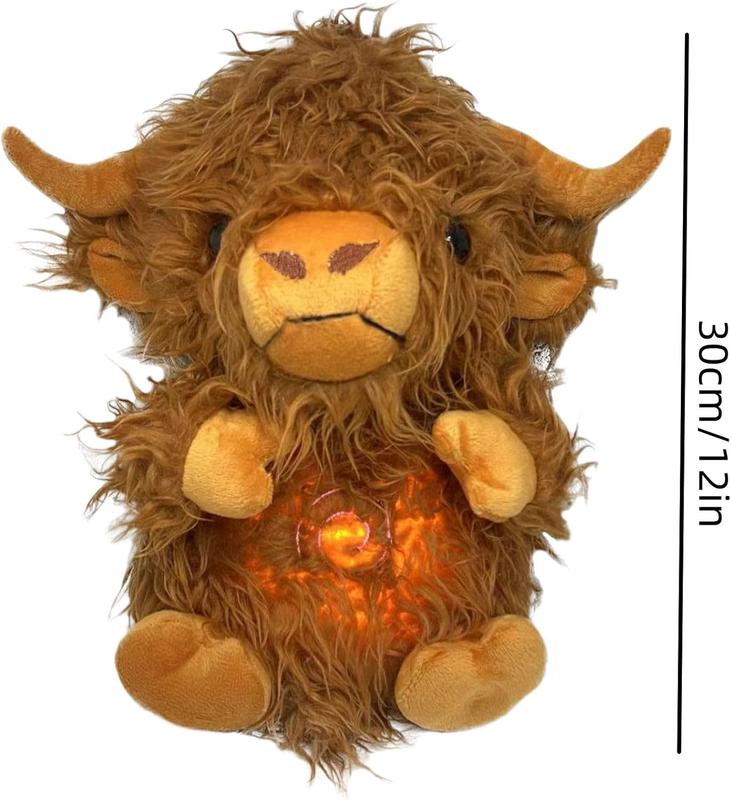 Breathing Stuffed Animal,Portable Plush Baby Toy,Soothing Breathing Stuffed Animal for Anxiety Adults and Kids, Breathing Lights and Sound Machine with Realistic