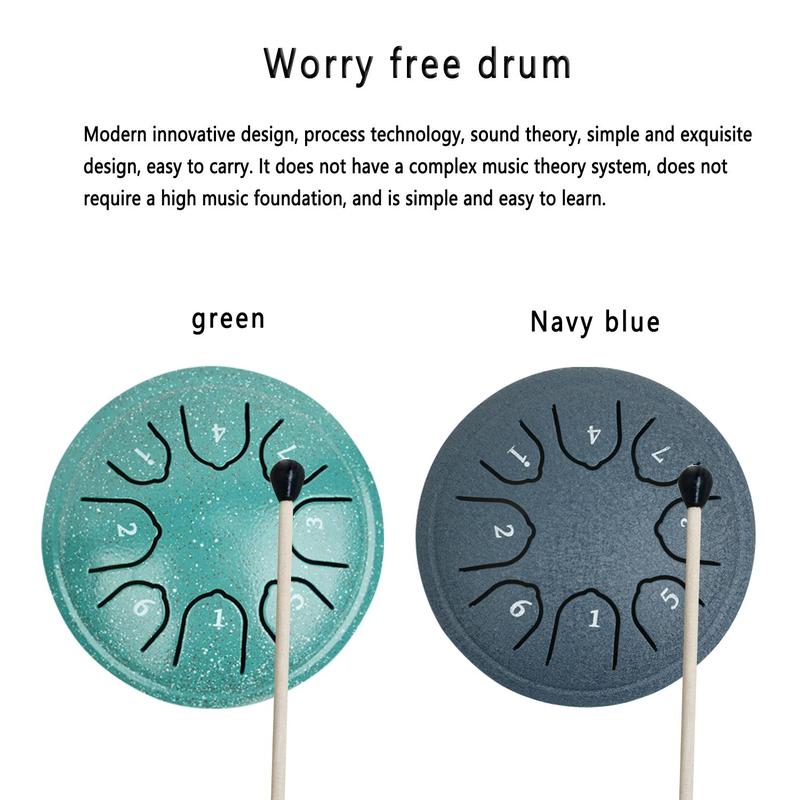 Christmas 8-note Steel Tongue Drum, 1 Count Rain Drum Drum Steel Tongue Drum, Hand Pan Drum Tongue Drum, Musical Instrument for Adults, Thanksgiving Christmas Gift Set