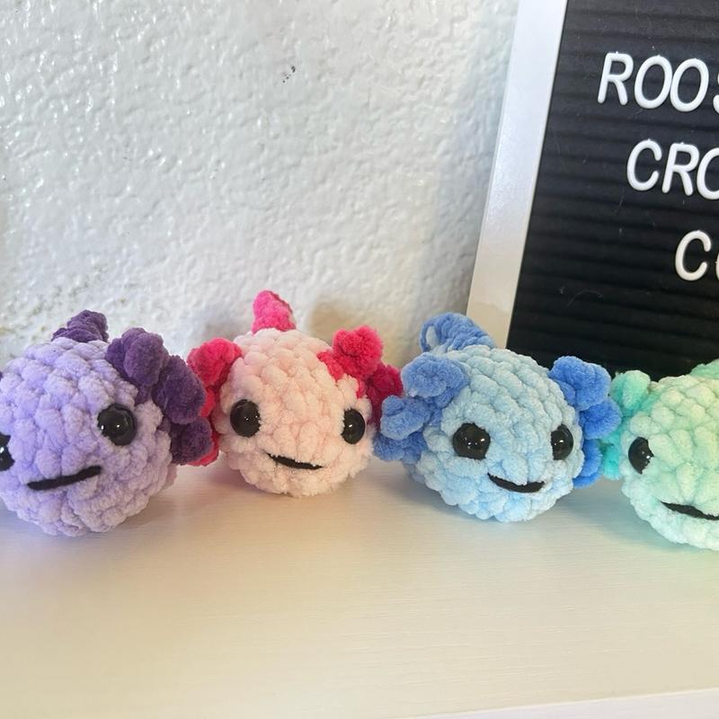 Handmade crochet mini axolotl