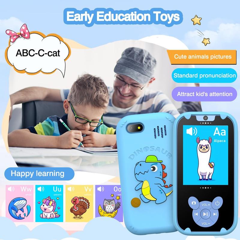 CHRISTMAS GIFT Kids Toy Camera Phone, Christmas Birthday Gifts for Toddler and Kid Age 3~8 Year Old, Touchscreen Learning Toy, MP3 Music Player, Gifts for Boys