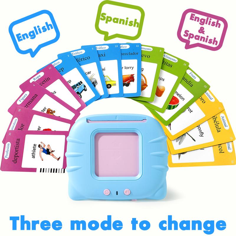 [2025 New] Bilingual Talking Flash Cards Toy for Kids with 224 Sight Words - English & Spanish Educational Language Learning Toy