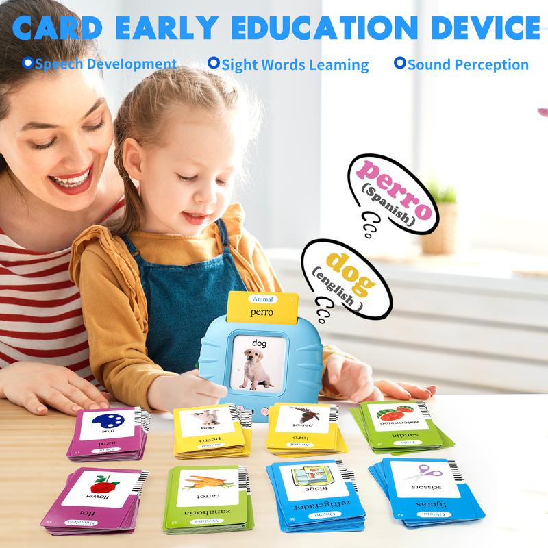 [2025 New] Bilingual Talking Flash Cards Toy for Kids with 224 Sight Words - English & Spanish Educational Language Learning Toy