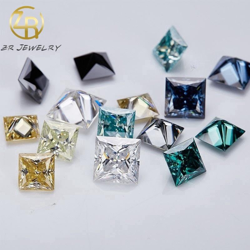 Synthetic Moissanite Colored Loose Gemstones. Multiple color and cut options available for jewelry DIY. Ideal for custom-made wedding, engagement, and anniversary rings. 