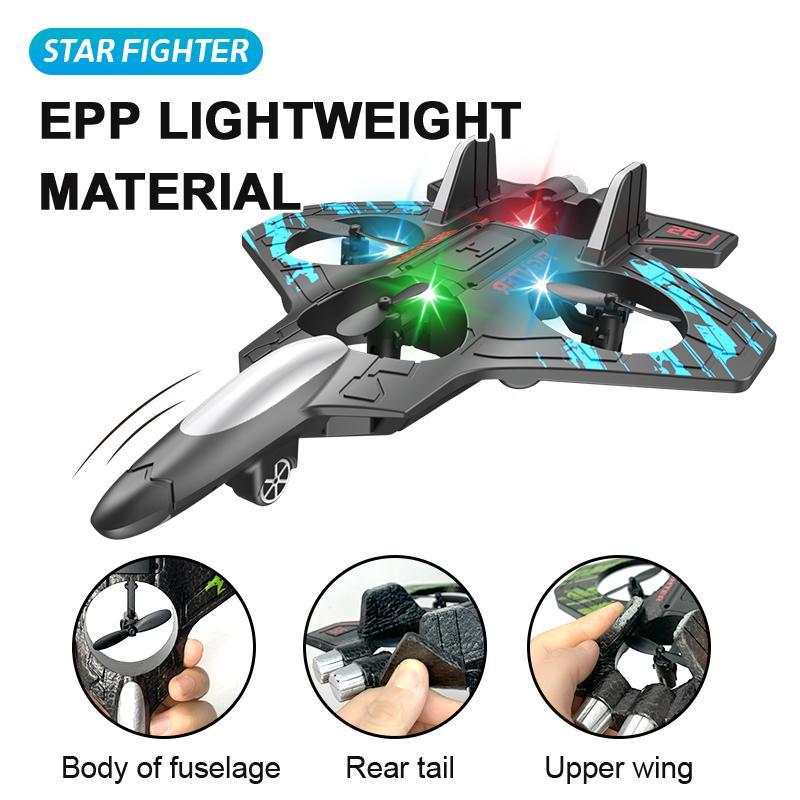 Remote Control Airplane, 1 Count 4-axis Drone with Remote Control, Foam Glider, Gravity Sliding Airplane, Outdoor Electric & Remote Control Toys for Gift