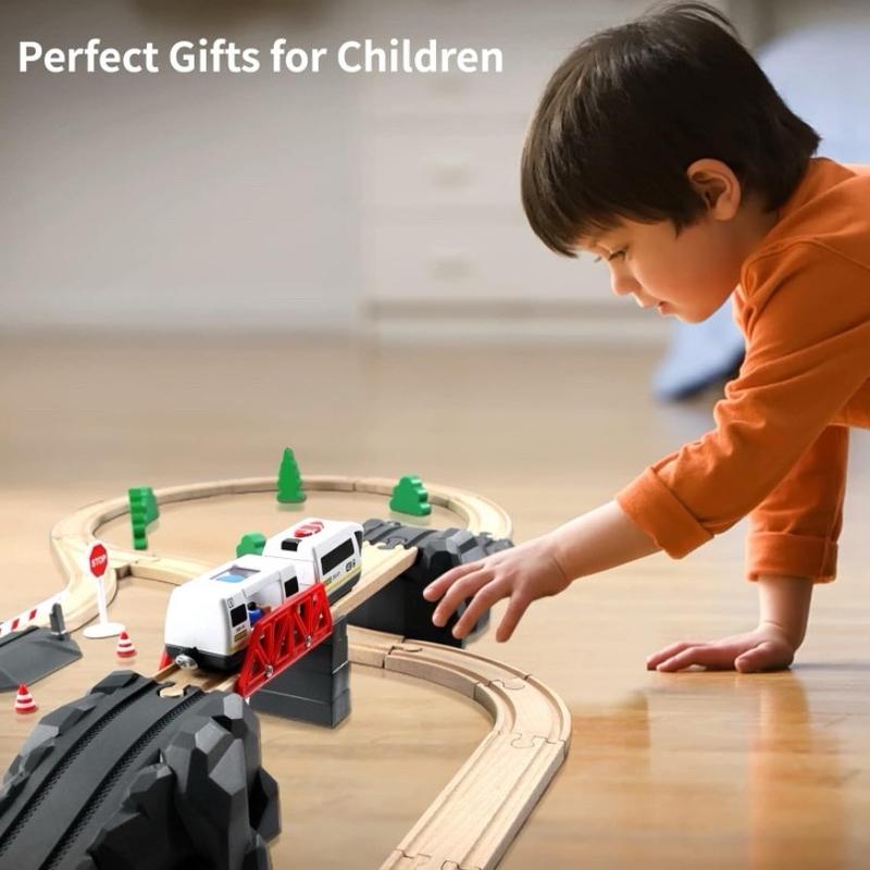 Taylor Steam Train    Motorized Train for Wooden Track, Remote Control Train with Magnetic Connection, Battery Operated Locomotive Train for Toddlers, Compatible with other trains. (Battery not included)