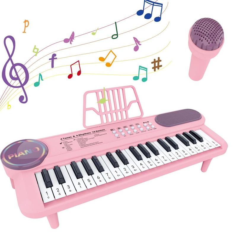 37 Key Electronic Piano Toy, 1 Set Musical Instrument Toy with Microphone, Mini Music Playing Toy, Educational Toy for Kids