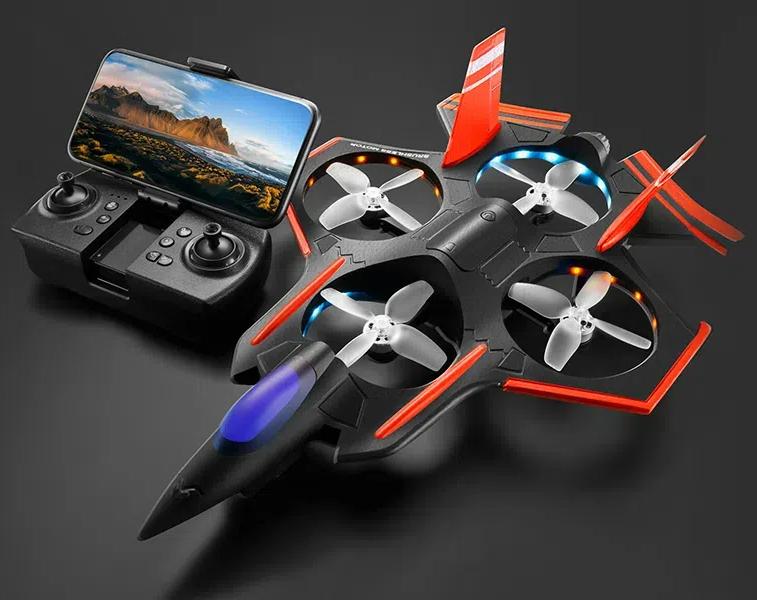 BEZGAR 2.4GHZ remote control aircraft, camera remote control reconnaissance aircraft, half an hour flight time, 360° flip fighter toy, suitable for 8-13 year old beginners to easily control, equipped with colorful LED navigation lights, Birthday Gift