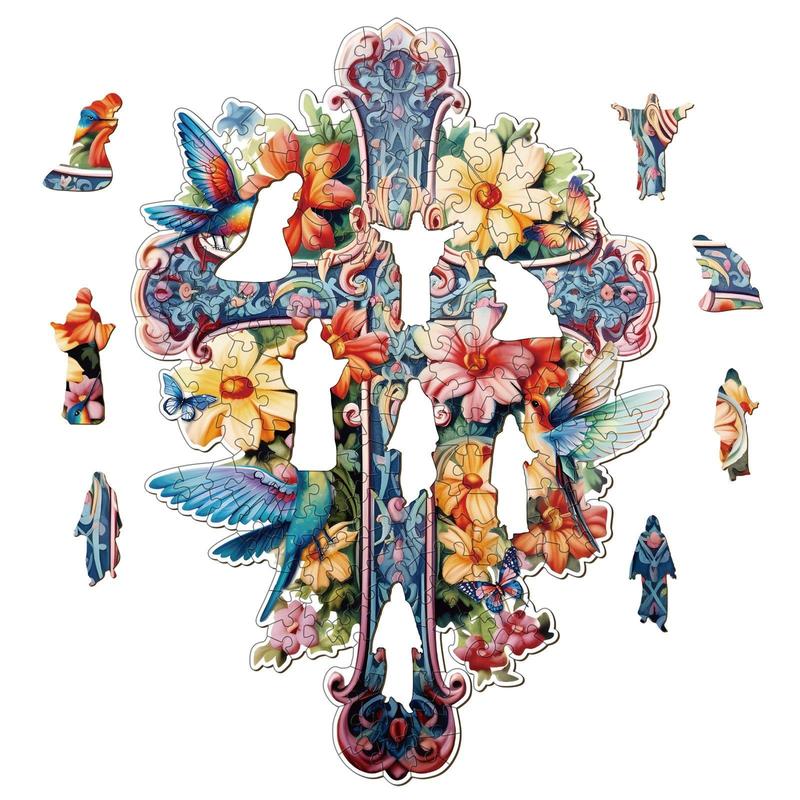 Blessing Cross-1 Wooden Jigsaw Puzzle - Educational Toy for Children and Adults