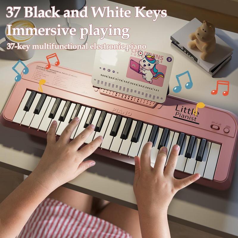 37 Key Electronic Piano Toy, 1 Set Musical Instrument Toy with Microphone, Mini Music Playing Toy, Educational Toy for Kids