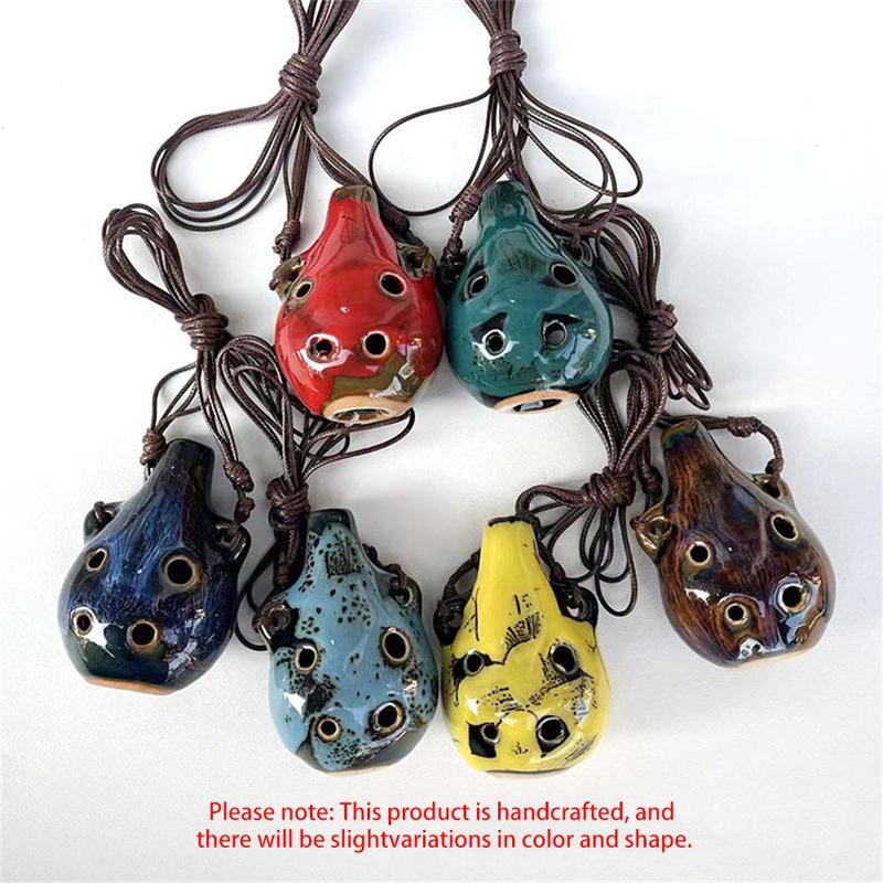 6 Hole Ceramic Mini Ocarina, 1 Count Ceramic Crafts Musical Instrument, Creative Musical Instrument for Adults Women and Men, Christmas Gift