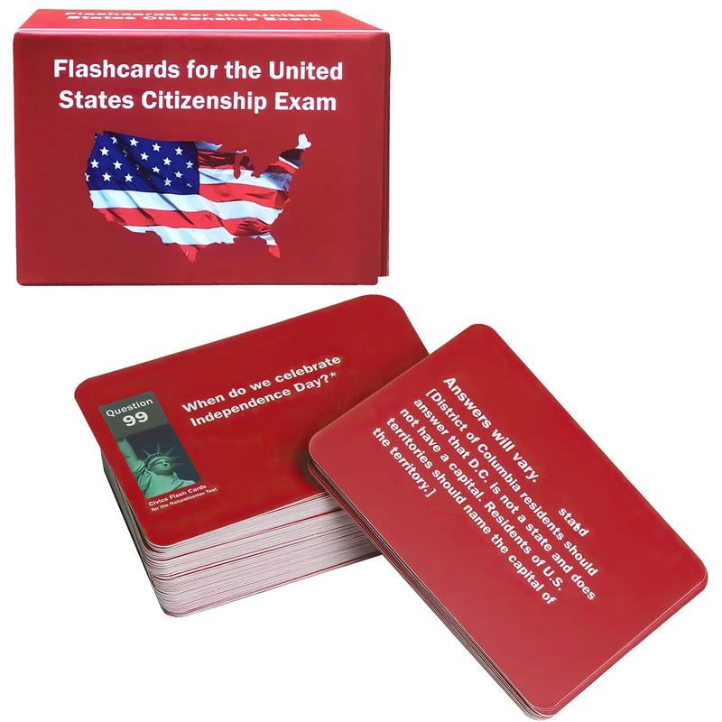 US Citizenship Exam Cards 2024-Portable Cards Prepare for the Naturalization Exam with 100 Official USCIS Questions and Answers (English Version)