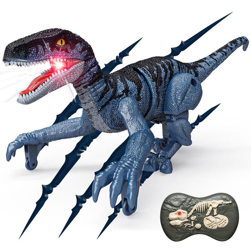 Remote Control Dinosaur Toy, 2.4GHZ RC Walking Robot Dinosaur with Light, Electronic Walking Dinosaur Robot, Desk Toys, Simulation Dino Action Toys for Boys Girls, Travel Toys