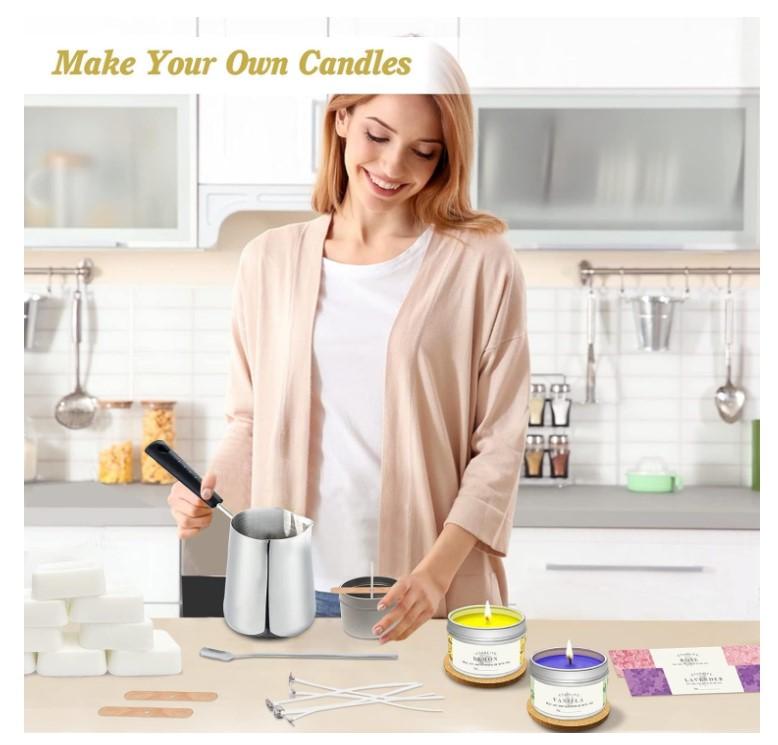 Complete Candle Making Kit for Adults Kids,Candle Making Supplies Include Soy Wax for Candle Making,Fragrance Oils Candle Wicks Dyes Jars Melting Pot,DIY Starter Scented Adults Beginners Craft Kits