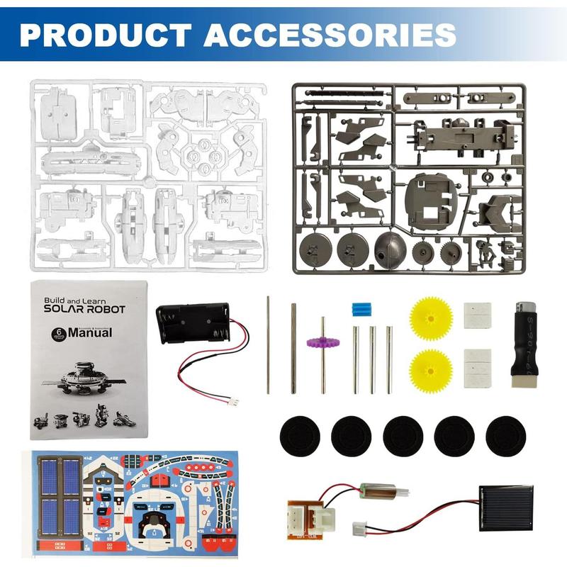 Science Kits for Kids Age 8-12 Solar Robot Kit Learning Building STEM Toys Experiments for Kids 6-8, Educational Toy for 8 9 10 Year Old Boys Girls Christmas Birthday Gifts-Powered by Solar