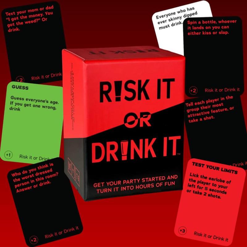 Drinking Game Card, 1 Box Hilarious Dares & Risky Questions for Adults Games Nights, Adult Cards for Party Pregames, College Or Bachelorette