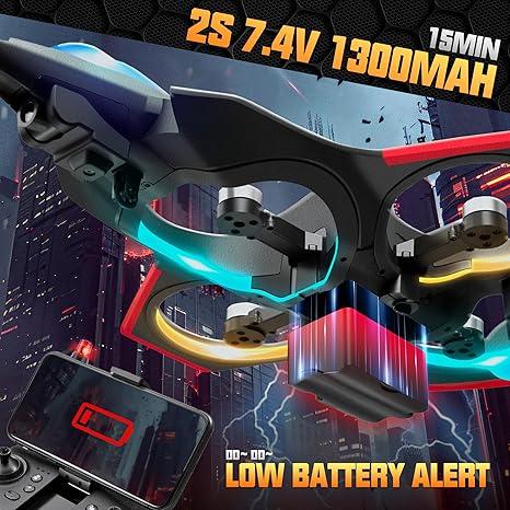 BEZGAR 2.4GHZ remote control aircraft, camera remote control reconnaissance aircraft, half an hour flight time, 360° flip fighter toy, suitable for 8-13 year old beginners to easily control, equipped with colorful LED navigation lights, Birthday Gift