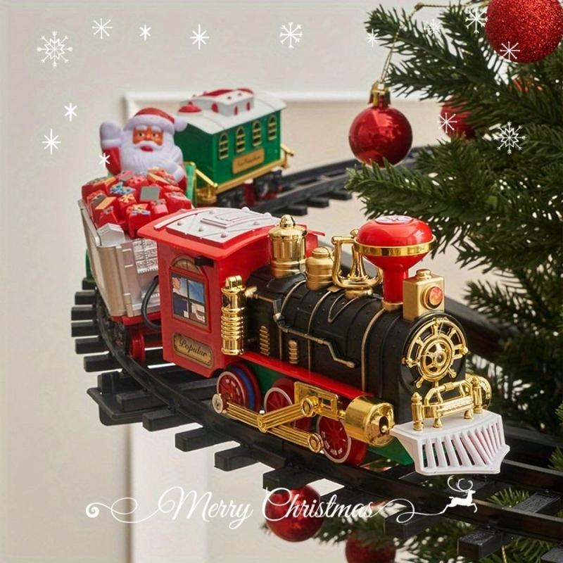 Electric Christmas Remote Control Train with Sound and Light, Hangs on Christmas Tree, Rail Car, Christmas Gift Toys Peripheral Products