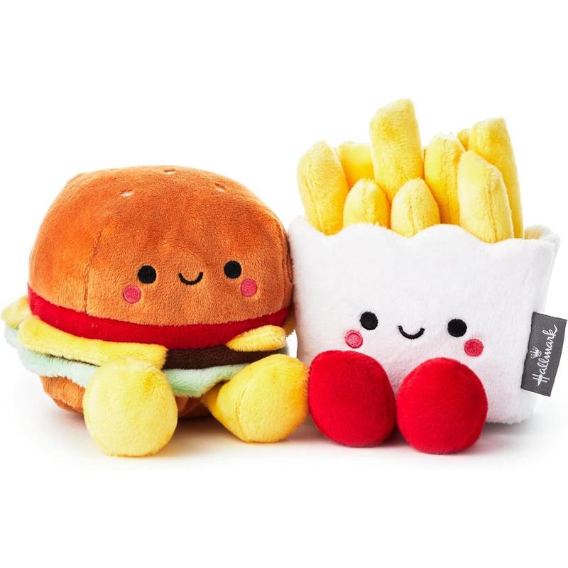 Hallmark Better Together Magnetic Plush - Set of 2 Hamburger and Fries Stuffed, 5