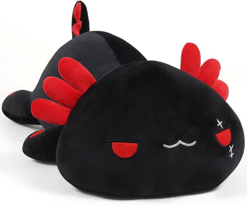 Black Axolotl Plush Pillow Cute and Soft Axolotl Stuffed Animal Kawaii Plushie Toy Great Gift for Kids and Adult, 19.7