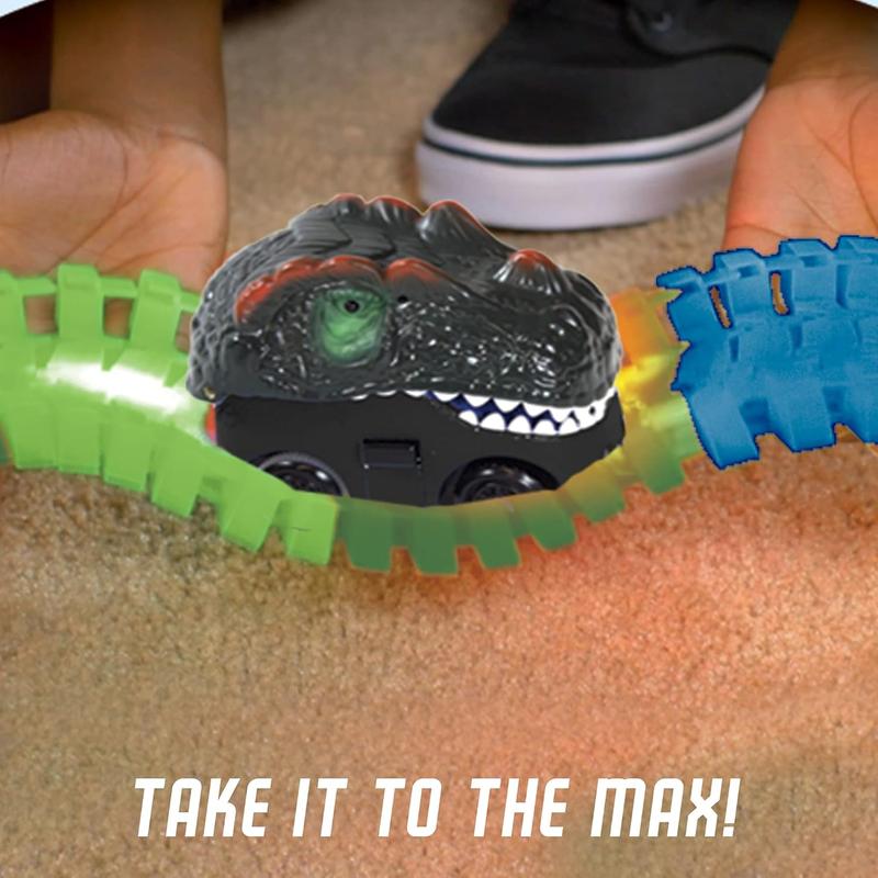 Ontel Magic Tracks Dino Chompers, 8 Feet of Track with Real Chomping Action Dino Car, Ages 3+