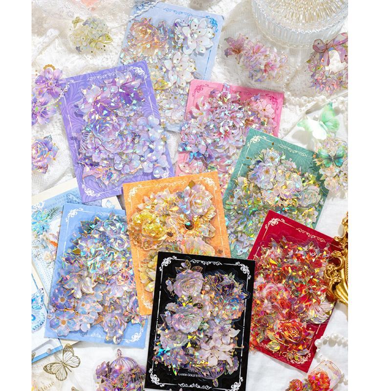 20pcs pack Flower Pattern Sticker, Multi-purpose Decorative Floral Stickers For DIY & Craft Projects