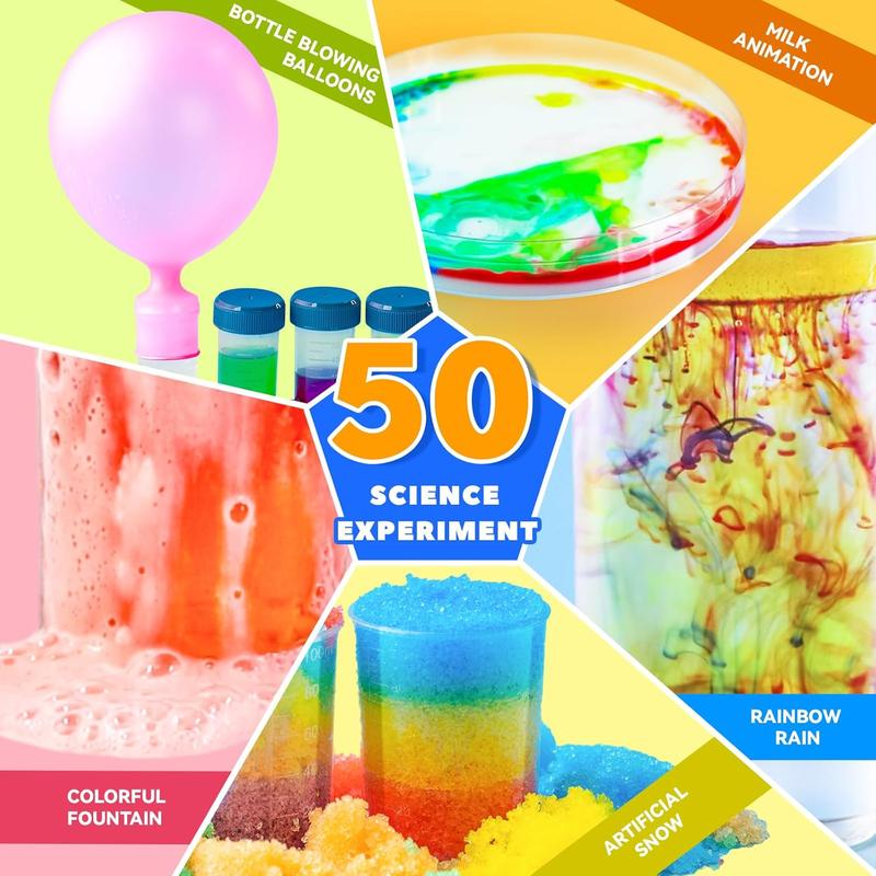 50 Lab Experiments Science Kit for Kids, STEM Activities Educational Scientist Toys Gifts for Age 6-12 Year Old Boys Girls, Chemistry and Physics Set Toys Educational Learning Set