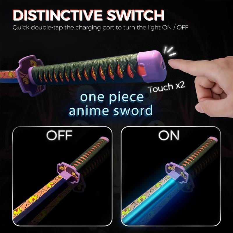 2.0 Upgraded Light Up Demon Slayer Kokushibo Sword - 40 inches Plastic Anime cosplay prop