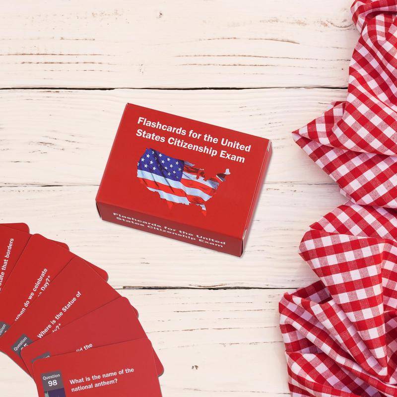 US Citizenship Exam Cards 2024-Portable Cards Prepare for the Naturalization Exam with 100 Official USCIS Questions and Answers (English Version)