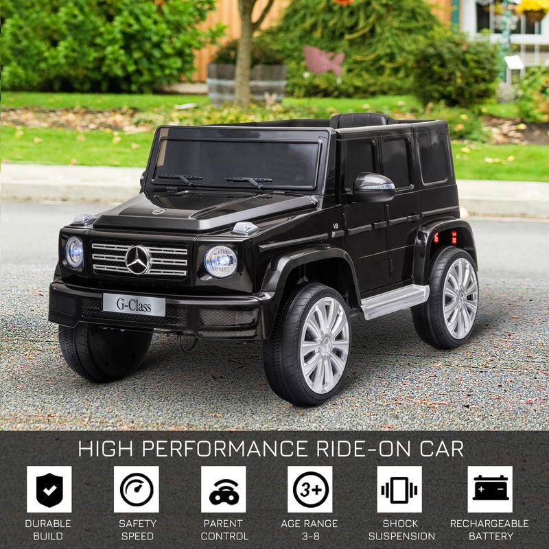 Aosom 12V Mercedes Benz Electric Car for Kids, Kids Ride On Car with Remote Control, Suspension, Lights, Horn, Music, Suspension for 3-6 Years Old