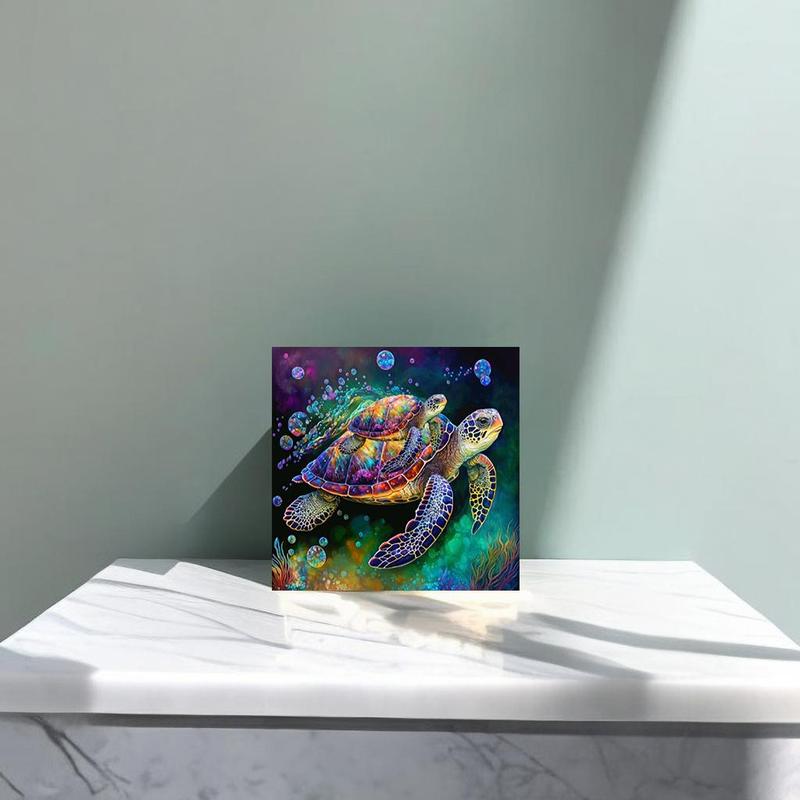 Sea ​​Turtle Pattern DIY Diamond Arts Colorful Painting Without Frame, 5D Diamond Arts Colorful Painting Kits For Adults & Kids, DIY Decor Painting For Home, Christmas Gift