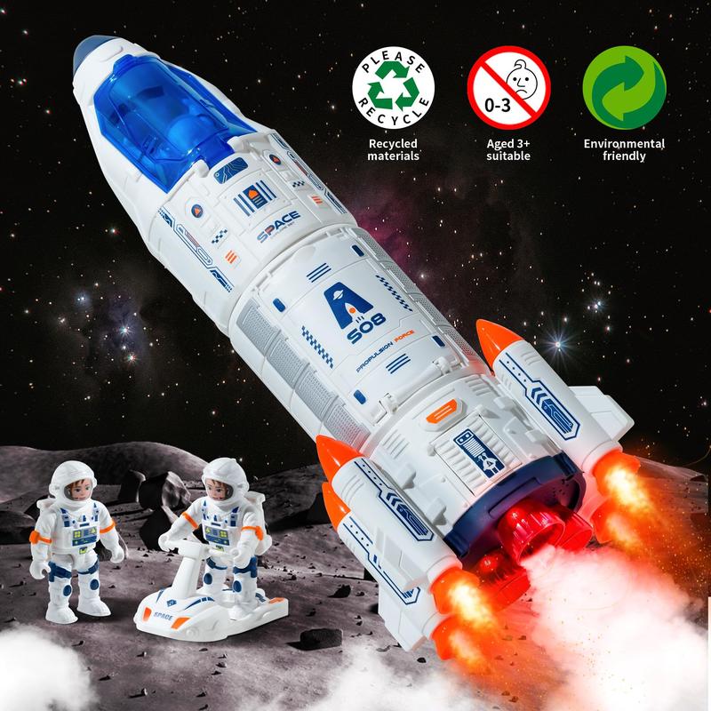 Space Shuttle Rocket Toy - Rocket Ship Toy Glows, Makes Lights and Sound Effects - Astronaut Toys, Space Adventure Toys, Children's Science Education Toys