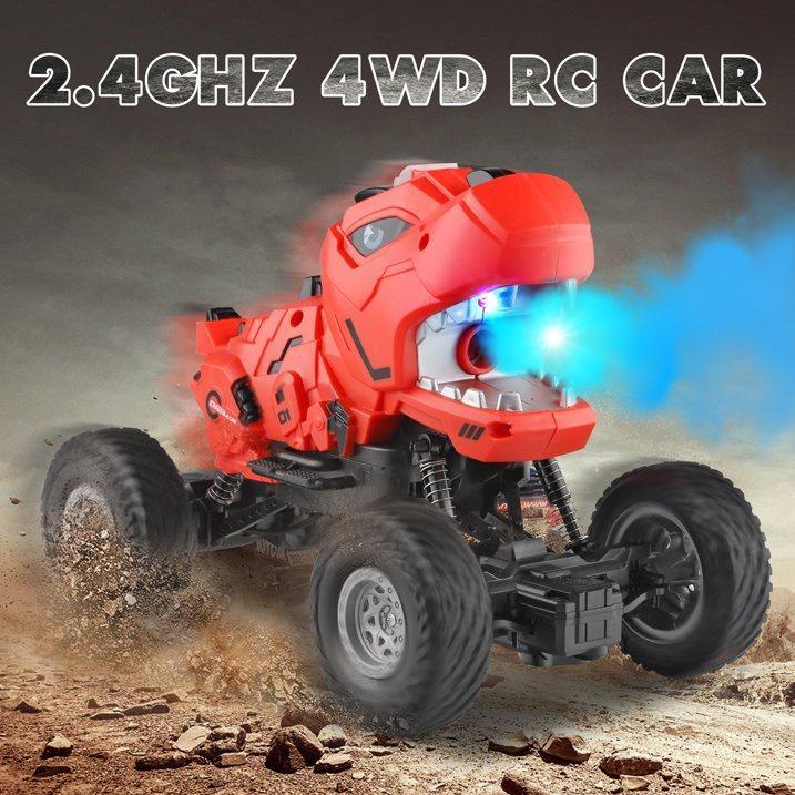 Dinosaur Mist-Spraying Remote Control Monster Truck Toy, offering an authentic dino experience and exciting remote-controlled play.