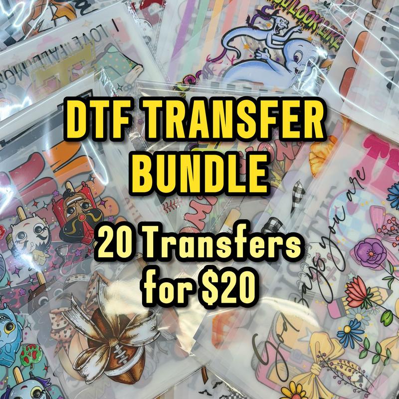 DTF Transfer Assortment Pack - 20 High Quality Full Color Transfers