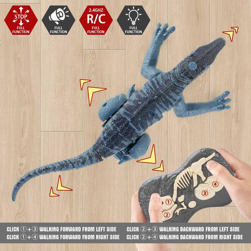 RC Dinosaur Toys for Kids, Electronic RemoteControl Dinosaur Walking Robot Toy with Light &Realistic Roaring Sound Velociraptor