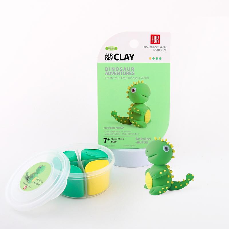 DIY Clay,Dinosaur Adventures-Air Dry Clay 12 boxes, Soft & Ultra Light, safe&Non-Toxic, DIY Craft Easy to use,Modeling Clay for  with Accessories, Tools and Tutorials