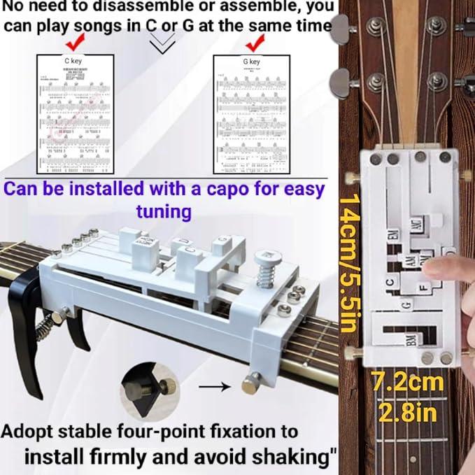 Guitar Chord Presser, Guitar Virtuoso Chord Presser, Guitar Chord Trainer Guitar Learning Tools, Guitar Assistant Practical Teaching Tool for Beginners Guitar Learning Tool Accessories，guitar accessories Guitar Chord