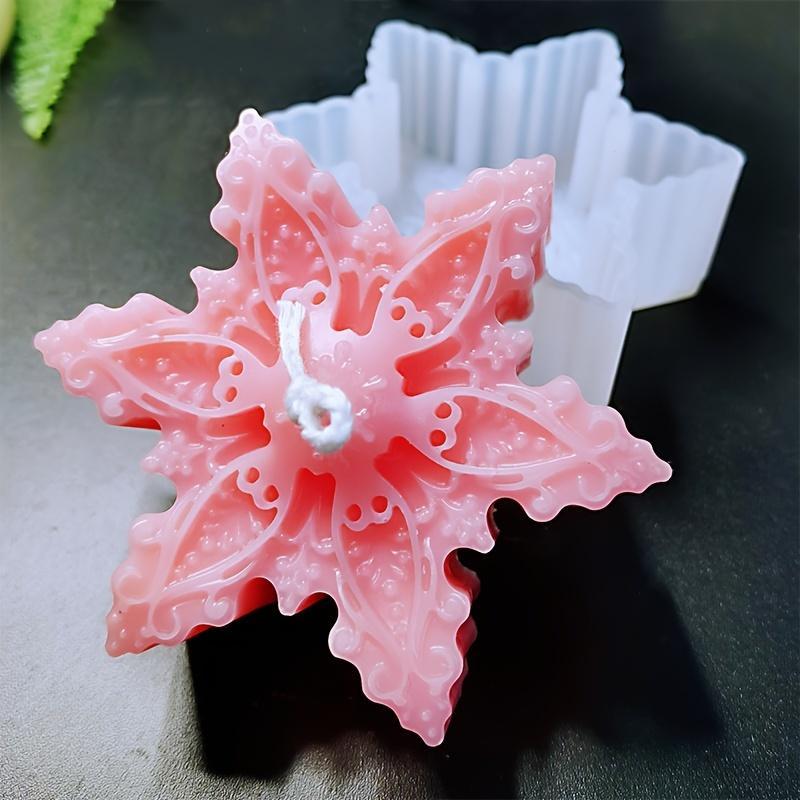 Snowflake Shaped Silicone Mold, 1 Count DIY Candle Mold, Soap Making Mold, DIY Candle Making Tool for Home Desktop Decor, Christmas Gift