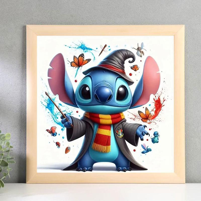 Stitch Pattern DIY Diamond Arts Colorful Painting Kit without Frame, 5D Diamond Decor Painting by Numbers Kit, DIY Wall Art Decor