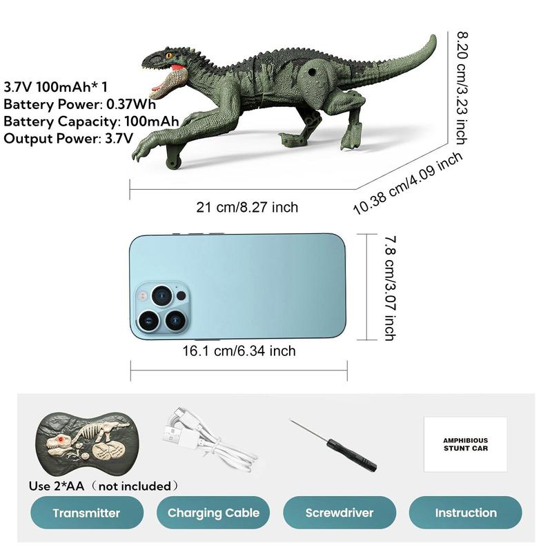 Remote Control Dinosaur Toy, 2.4GHZ RC Walking Robot Dinosaur with Light, Electronic Walking Dinosaur Robot, Desk Toys, Simulation Dino Action Toys for Boys Girls, Travel Toys