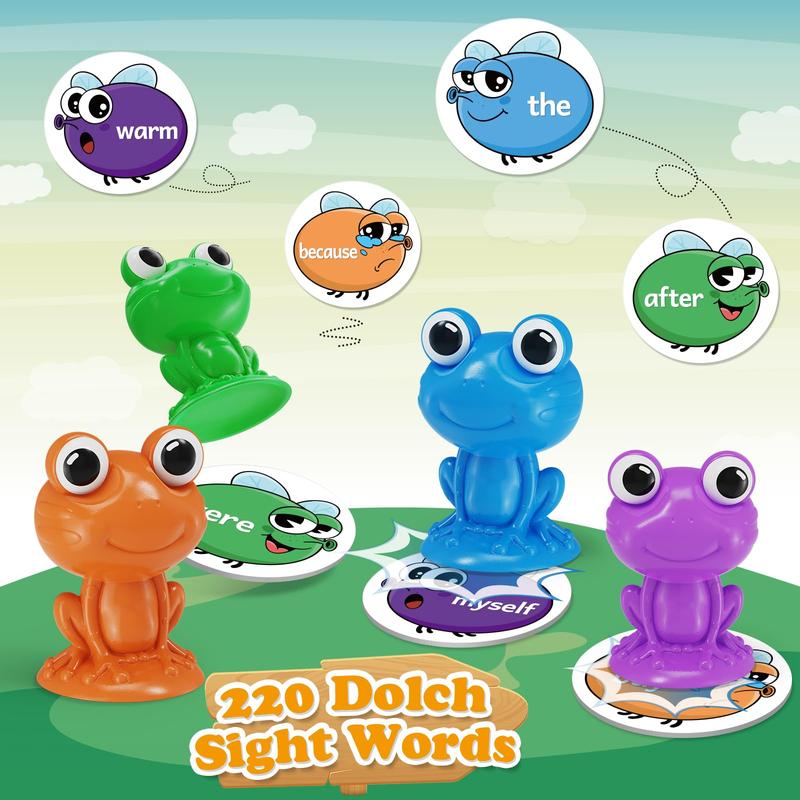 Sight Word Games,Frog stomp sets, Educational Indoor Games Flash Cards, Phonics Learning Games