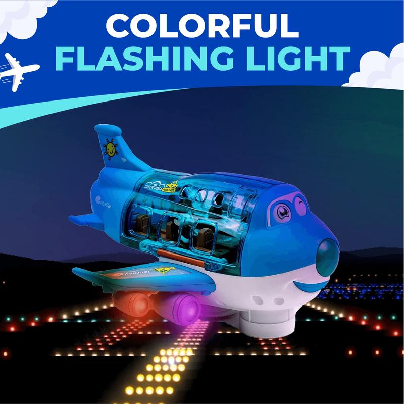 Electric Airplane Toy, 1 Box Airplane Model with LED Flashing Light & Music, Science & Technology Toy for Boys & Girls, Birthday Gift