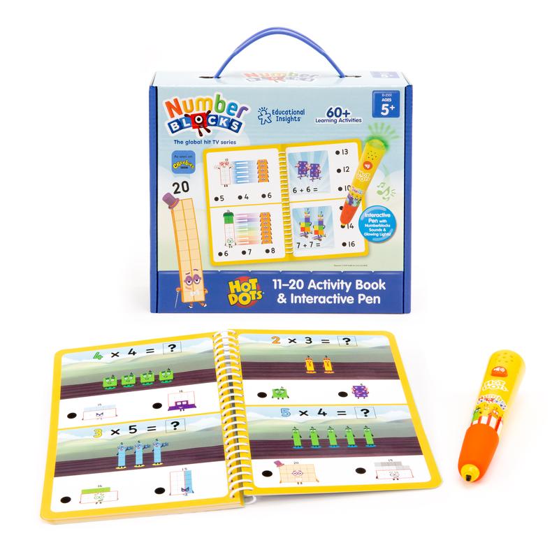 Educational Insights Hot Dots Numberblocks Workbook Numbers 11-20 with Interactive Pen, 60+ Activities, Gift for Kids Ages 5+