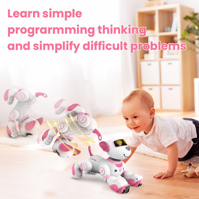 Robot Dog Toys for Girls Toys Interactive Robot Toy FollowMe Robot for Kids 5-7 Intelligent Remote Control Dog with Sing Dance AI Robotics for Kids Age 3 4 5 6 7 Chrismas Birthday Gifts