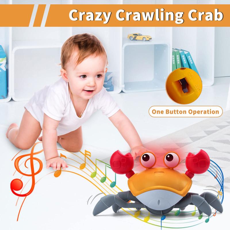 Pet crab toy, electric automatic sensing obstacle avoidance animal, can crawl away simulated crabs