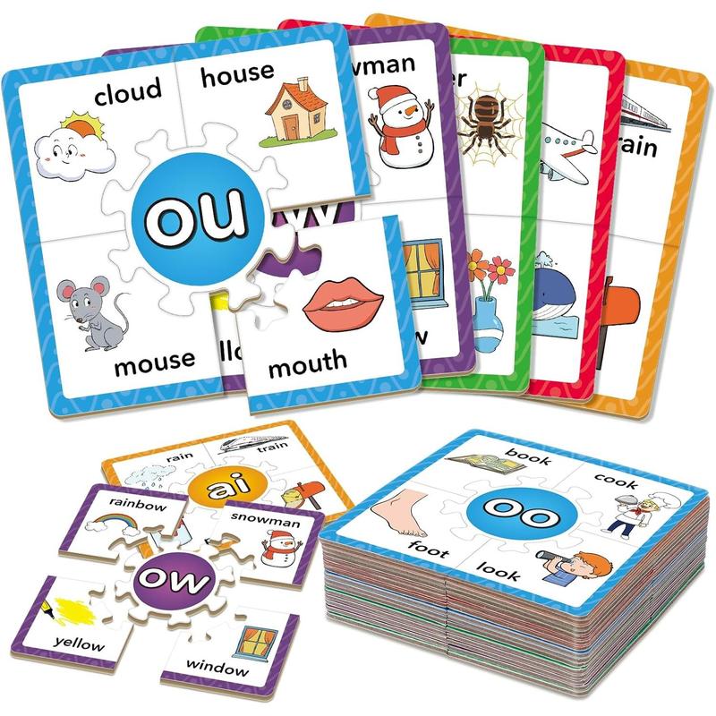 Phonics Puzzle Games, Spelling Games, Phonics Flash Cards, Sight Word Flash Cards for Toddlers, Learning Educational Toys, Kids Preschool Learning Activities, Homeschool Supplies, Learn to Read