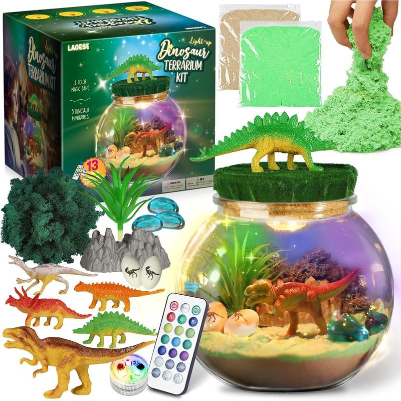 Dinosaur Gifts for Boys - Dinosaur Terrarium Kit for Kids - Birthday Gift for Boys Ages 4 5 6 7 8-12 Year Old - DIY Dinosaur Toys for Boys - Arts and Crafts Kit for Kids