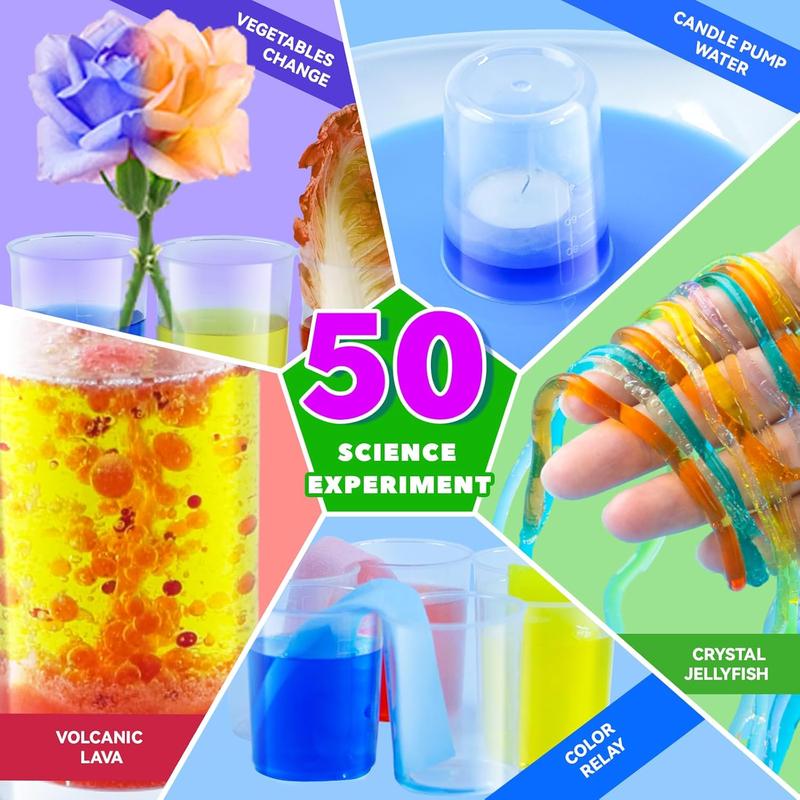 50 Lab Experiments Science Kit for Kids, STEM Activities Educational Scientist Toys Gifts for Age 6-12 Year Old Boys Girls, Chemistry and Physics Set Toys Educational Learning Set