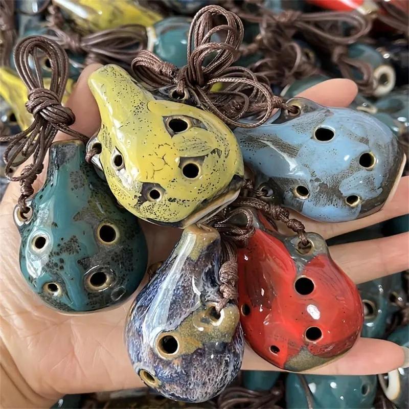 6 Hole Ceramic Mini Ocarina, 1 Count Ceramic Crafts Musical Instrument, Creative Musical Instrument for Adults Women and Men, Christmas Gift