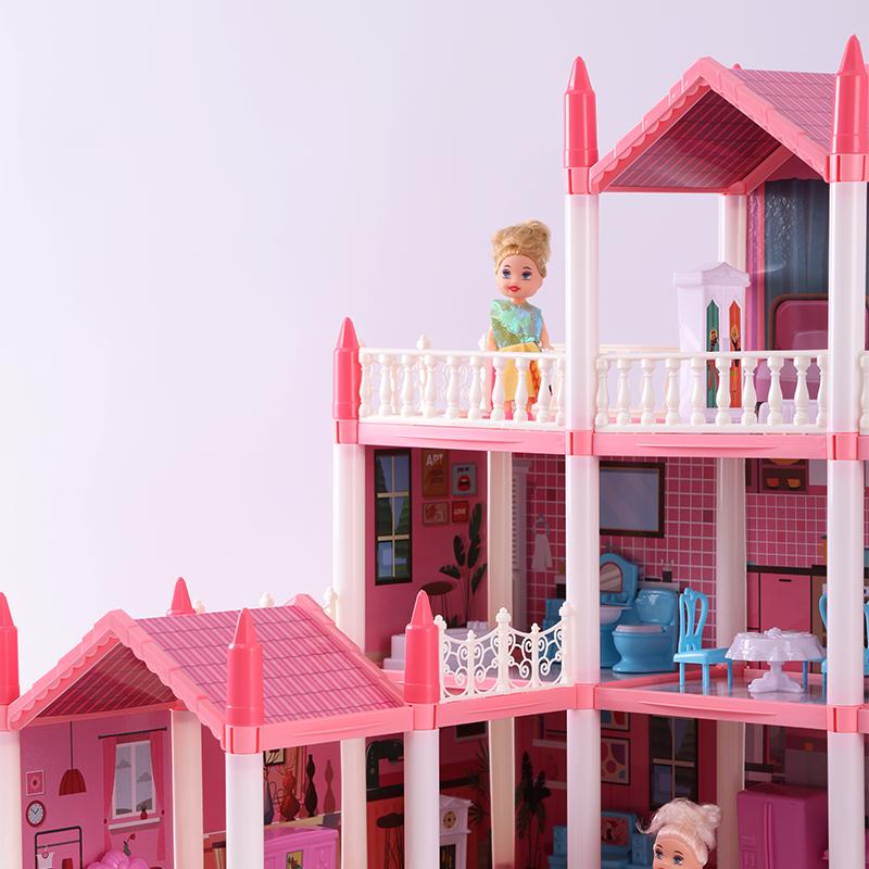 Doll House For Girls Playhouse Dollhouse Toy Set,Dollhouse With Lights For Kids, Portable Building Dolls Playset Toys Kit Gift Christmas, Thanksgiving Day Gift, Gaming Gift